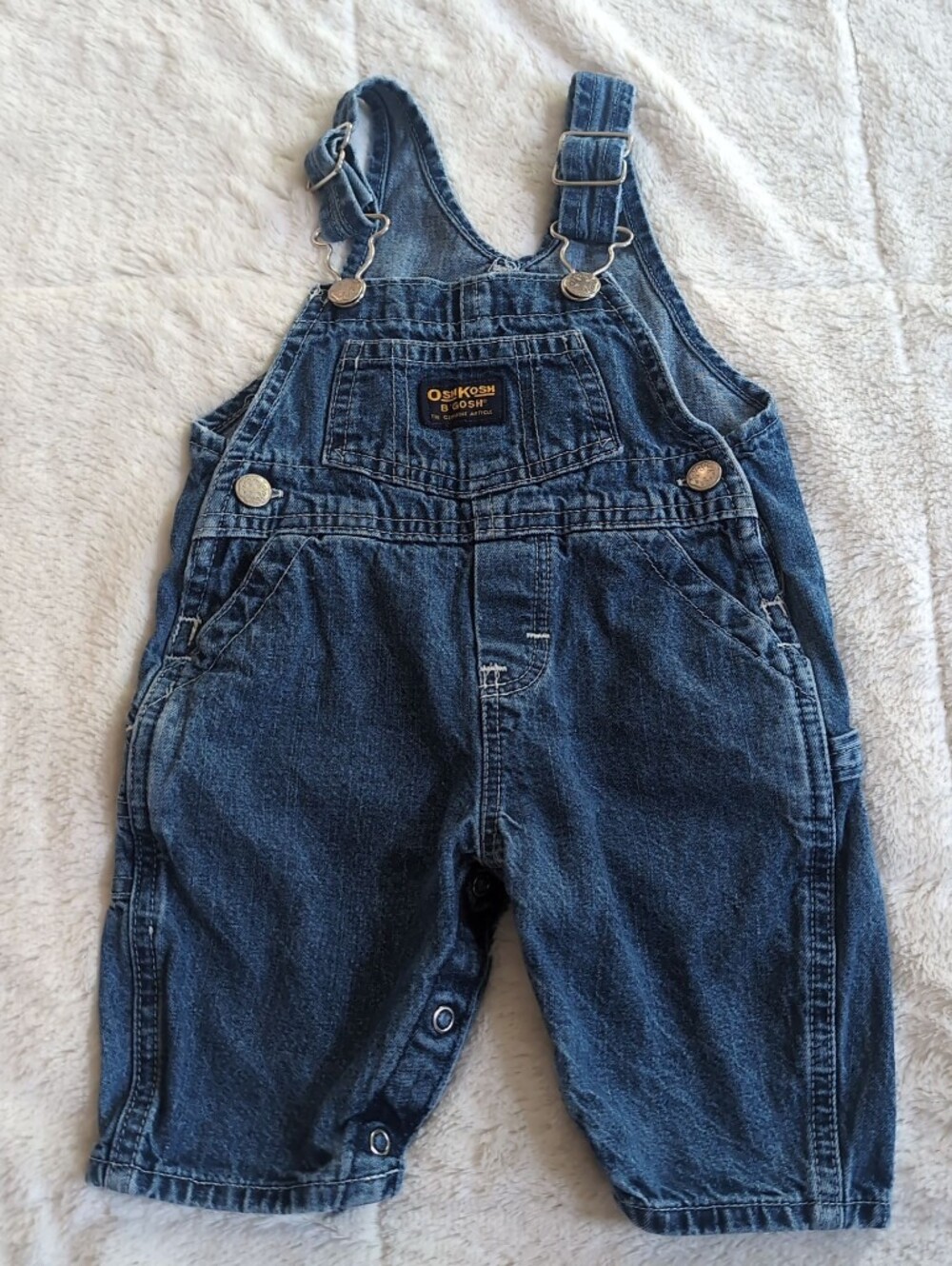 Classic OshKosh B’Gosh blue denim baby overalls